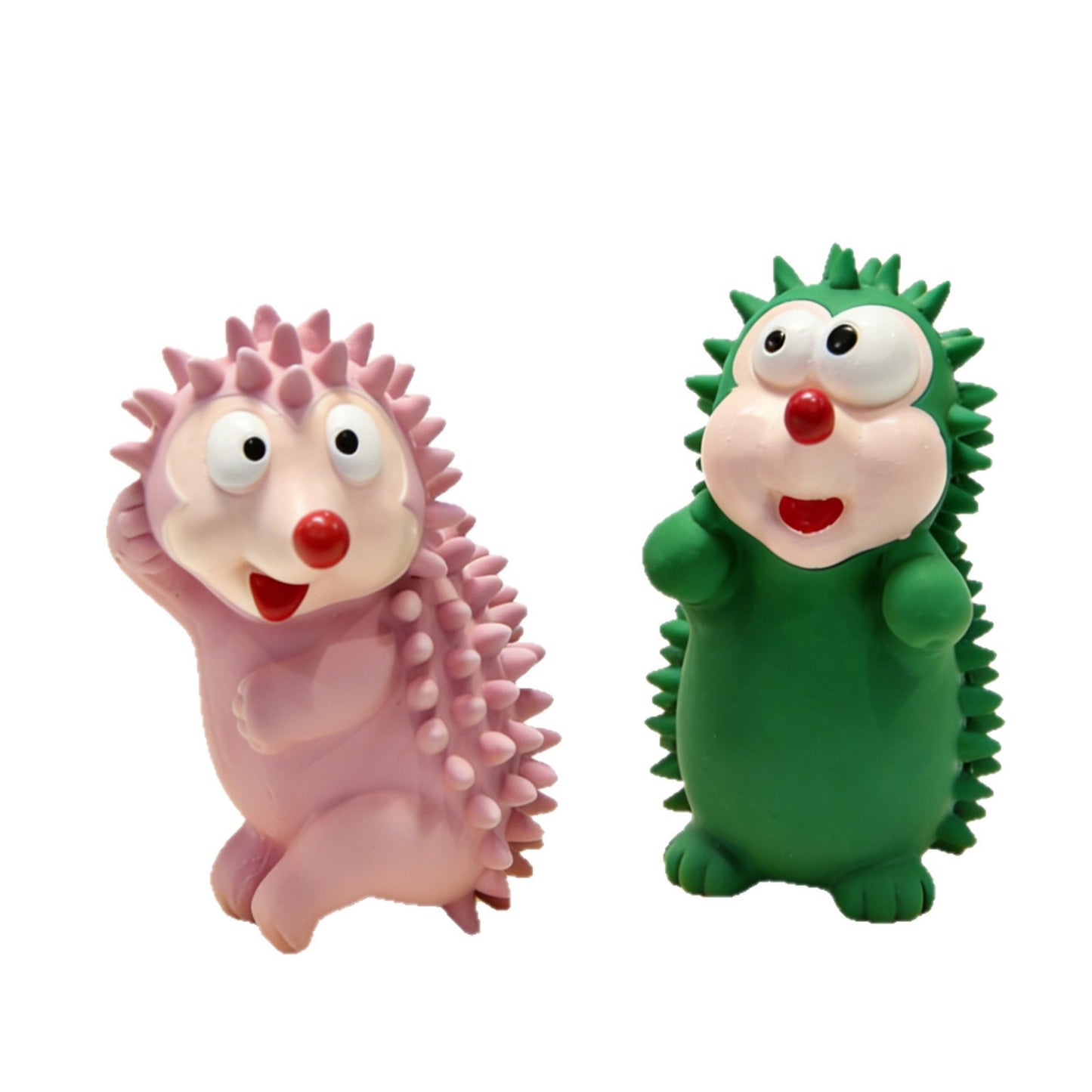 Latex Squeaky Hedgehog Dog Chew Toys, Spiky Teething Toys for Puppies, Interactive Squeaker Toys for Small Dogs
