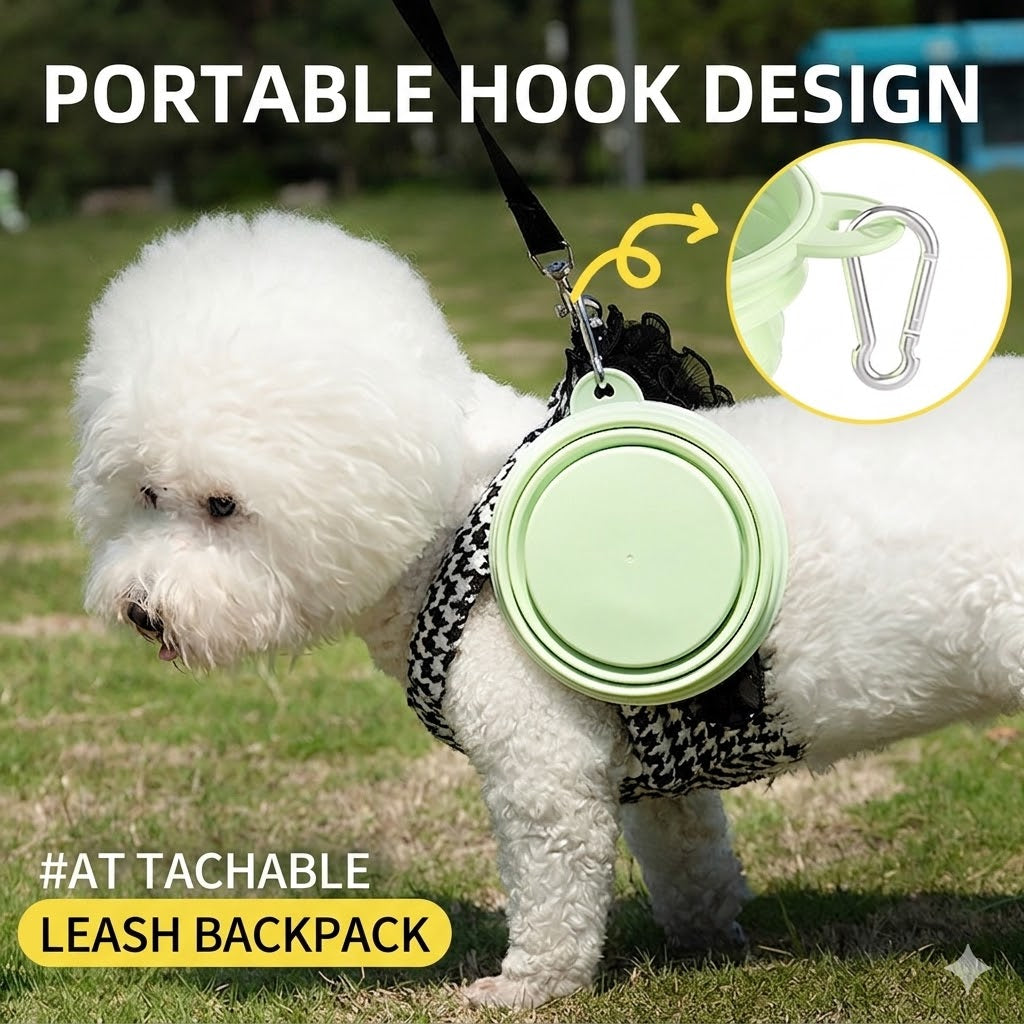 Collapsible Pet Travel Bowl – Portable Water & Food Bowl with Carabiner