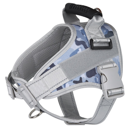 No Pull Dog Harness with Handle, Reflective Adjustable Vest for Large Medium Small Dogs, Camouflage Pattern, Breathable Mesh, Anti-Pull Training Walking