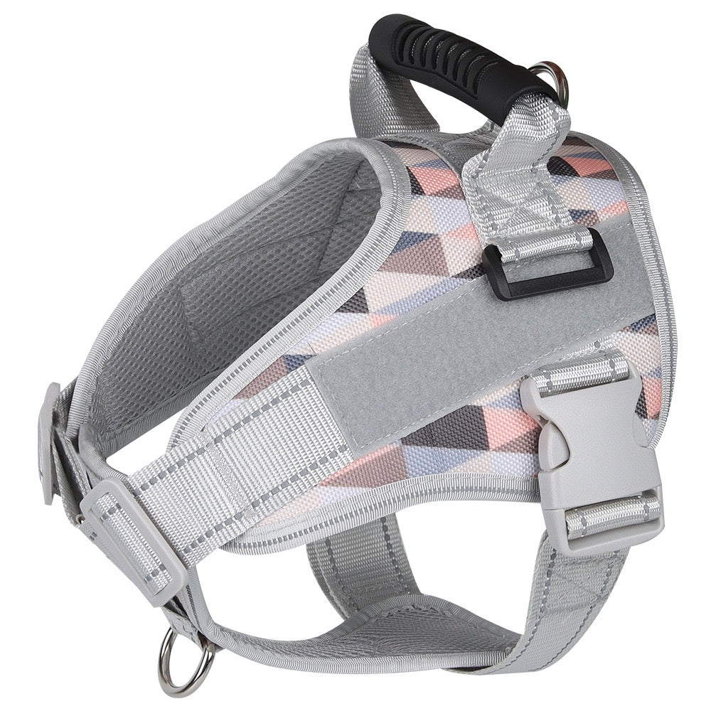 No Pull Dog Harness with Handle, Reflective Adjustable Vest for Large Medium Small Dogs, Camouflage Pattern, Breathable Mesh, Anti-Pull Training Walking