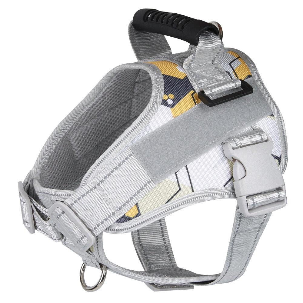 No Pull Dog Harness with Handle, Reflective Adjustable Vest for Large Medium Small Dogs, Camouflage Pattern, Breathable Mesh, Anti-Pull Training Walking