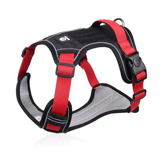 No Pull Dog Harness with Reflective Strips, Adjustable Padded Vest for Large Medium Dogs, Heavy Duty Escape-Proof Pet Harness for Walking Training