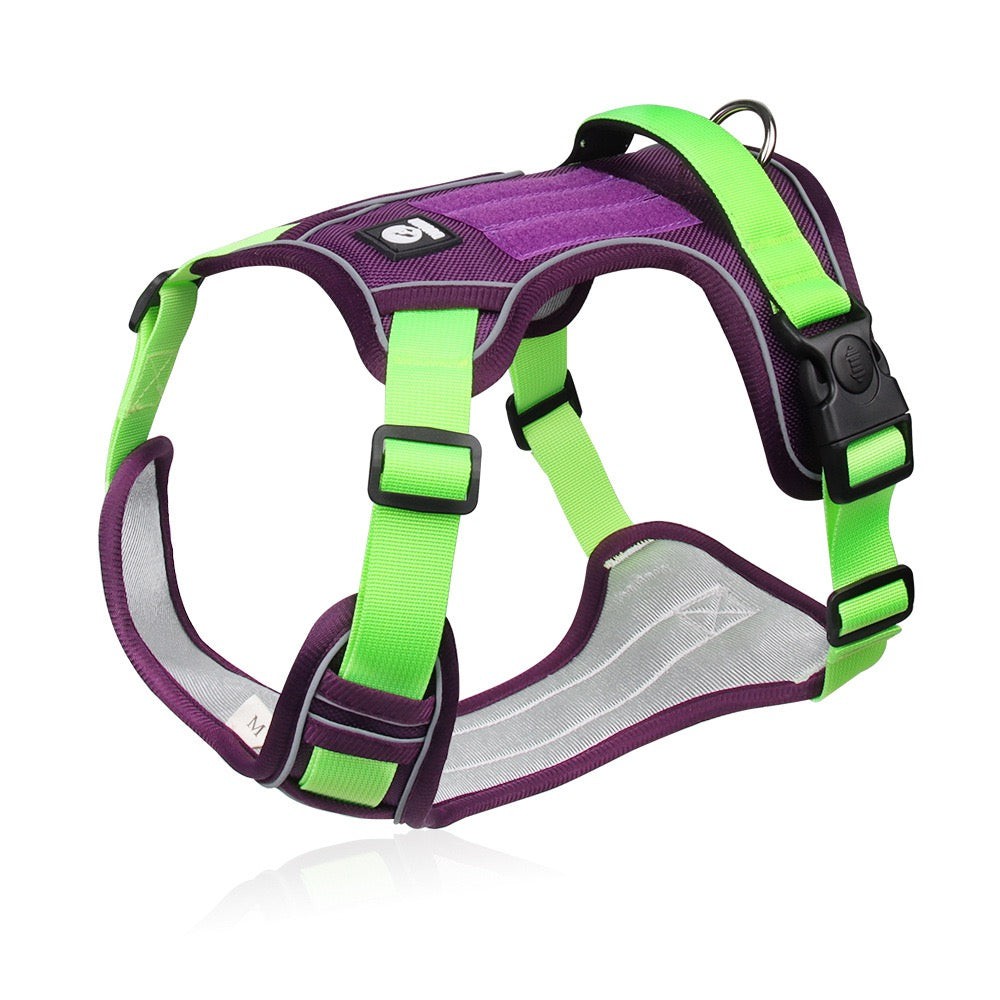 No Pull Dog Harness with Reflective Strips, Adjustable Padded Vest for Large Medium Dogs, Heavy Duty Escape-Proof Pet Harness for Walking Training