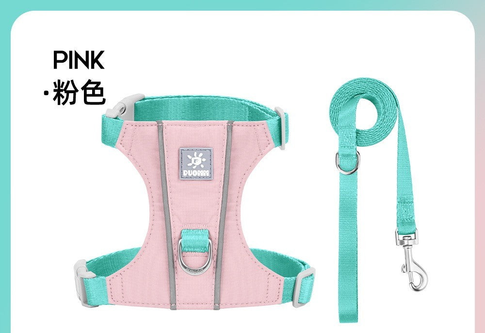 Puppy & Cat Walking Harness Set - Ultra-Lightweight Reflective Step-in Harness for Small Pets, Comfort & Safety