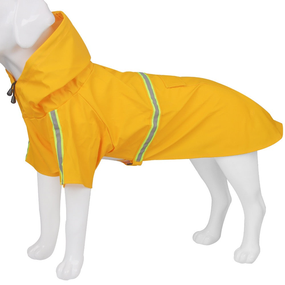 Waterproof Dog Rain Poncho with Reflective Strip, Breathable Hooded Coat for Medium to Large Dogs, Outdoor Walking Raincoat – S to 5XL