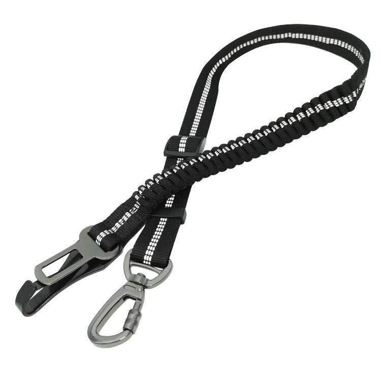 Reflective Dog Car Safety Belt with Elastic Buffer - Heavy Duty Nylon Tether with Quick-Release Buckle for Medium Large Dogs