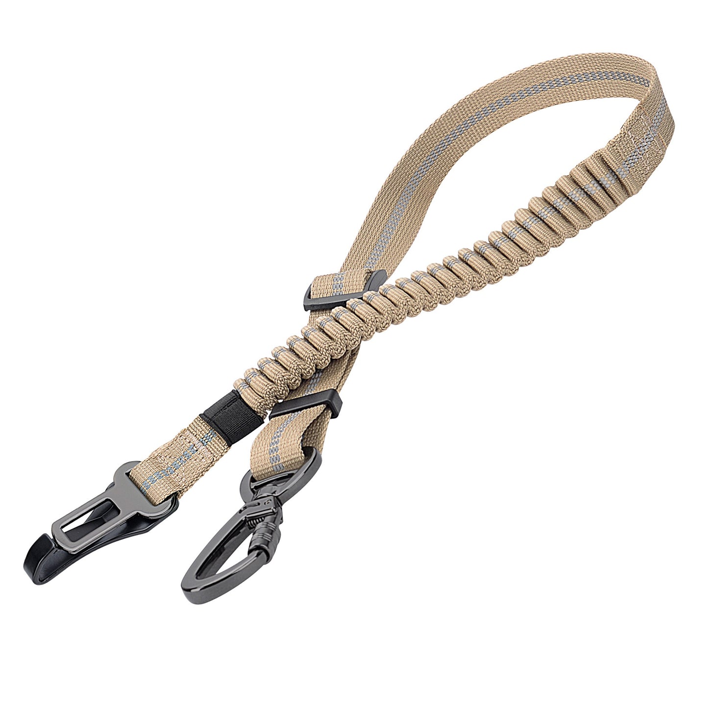 Reflective Dog Car Safety Belt with Elastic Buffer - Heavy Duty Nylon Tether with Quick-Release Buckle for Medium Large Dogs