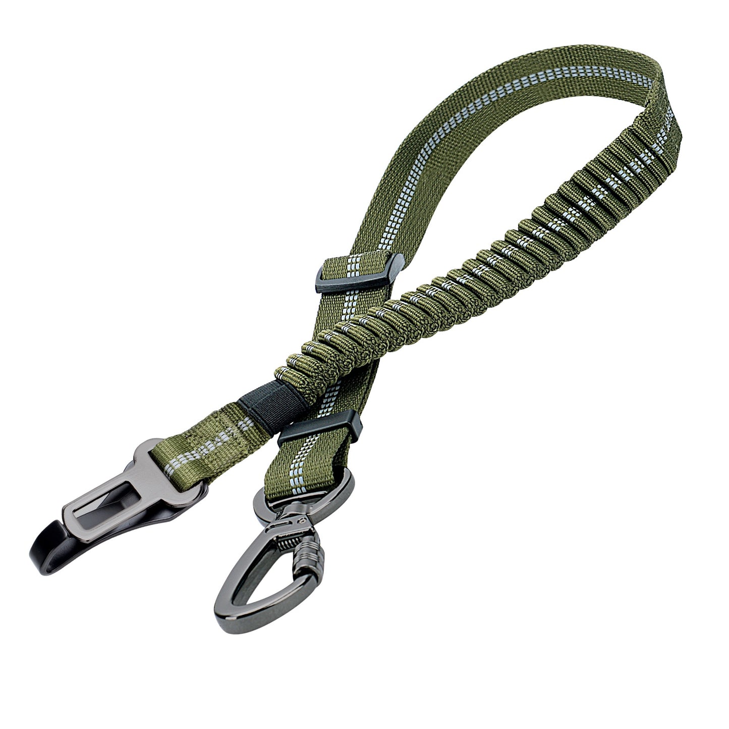 Reflective Dog Car Safety Belt with Elastic Buffer - Heavy Duty Nylon Tether with Quick-Release Buckle for Medium Large Dogs
