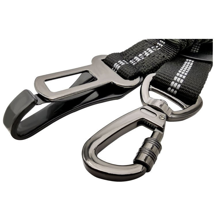 Reflective Dog Car Safety Belt with Elastic Buffer - Heavy Duty Nylon Tether with Quick-Release Buckle for Medium Large Dogs