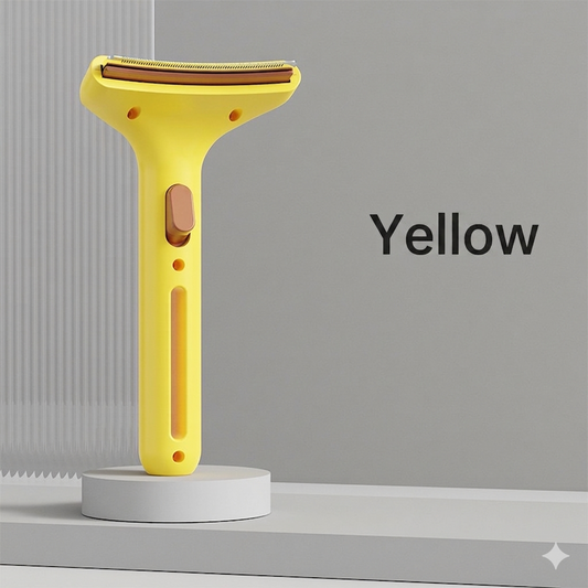 Ergonomic Pet Hair Removal Comb, Safe Blade Design Grooming Brush for Shedding Dogs & Cats, White