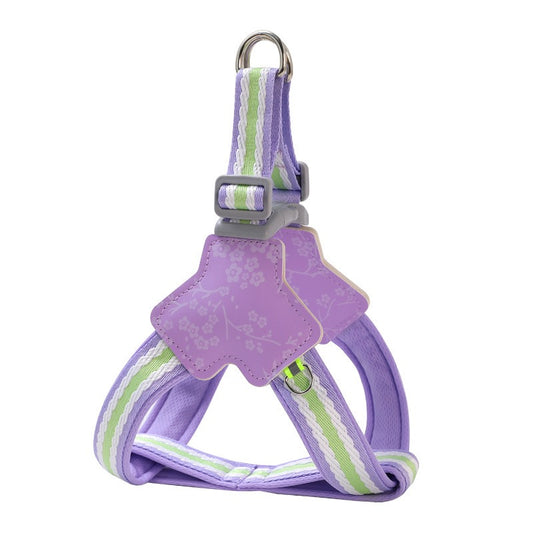 Pretty Floral Dog Vest Harness - Soft Breathable Mesh, No-Neck Strain for Walks