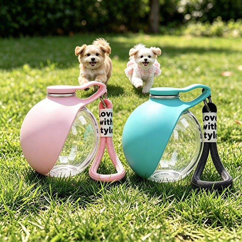 285ml PETG Pet Water Bottle, Leak-Proof BPA-Free Portable Dog Water Dispenser with Lanyard, Outdoor Travel Drinking Cup for Small Dogs & Cats