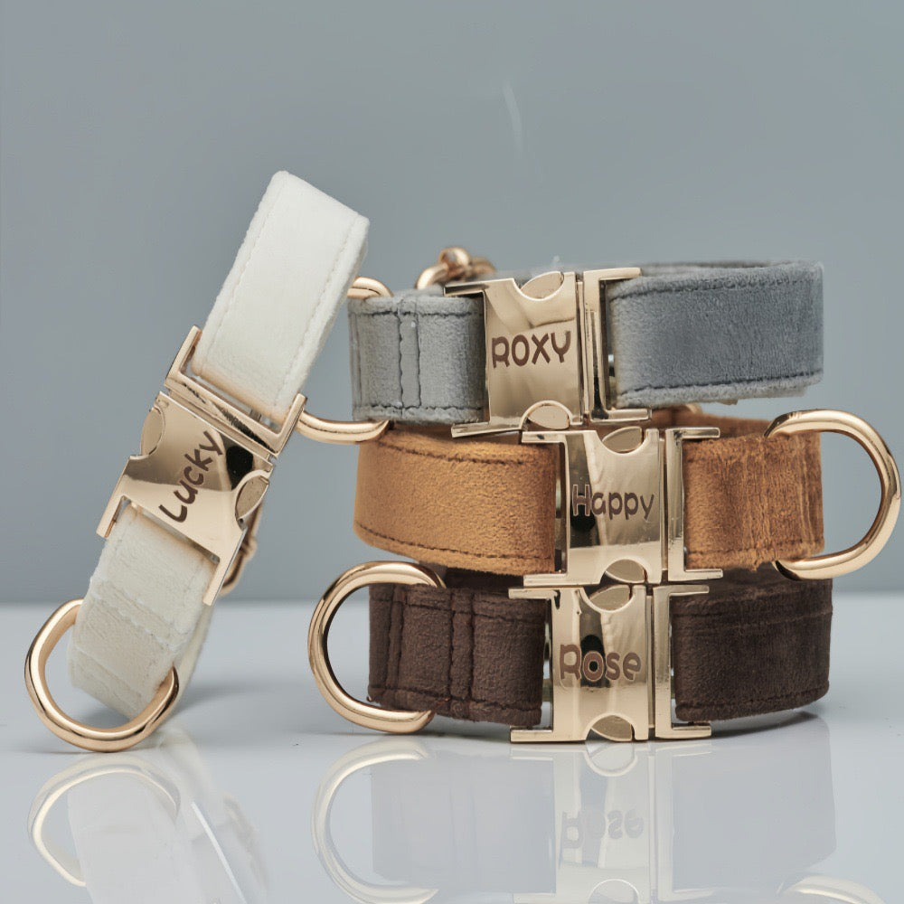 Velvet Pet Collar – Soft Customizable Collar for Cats & Dogs All Sizes