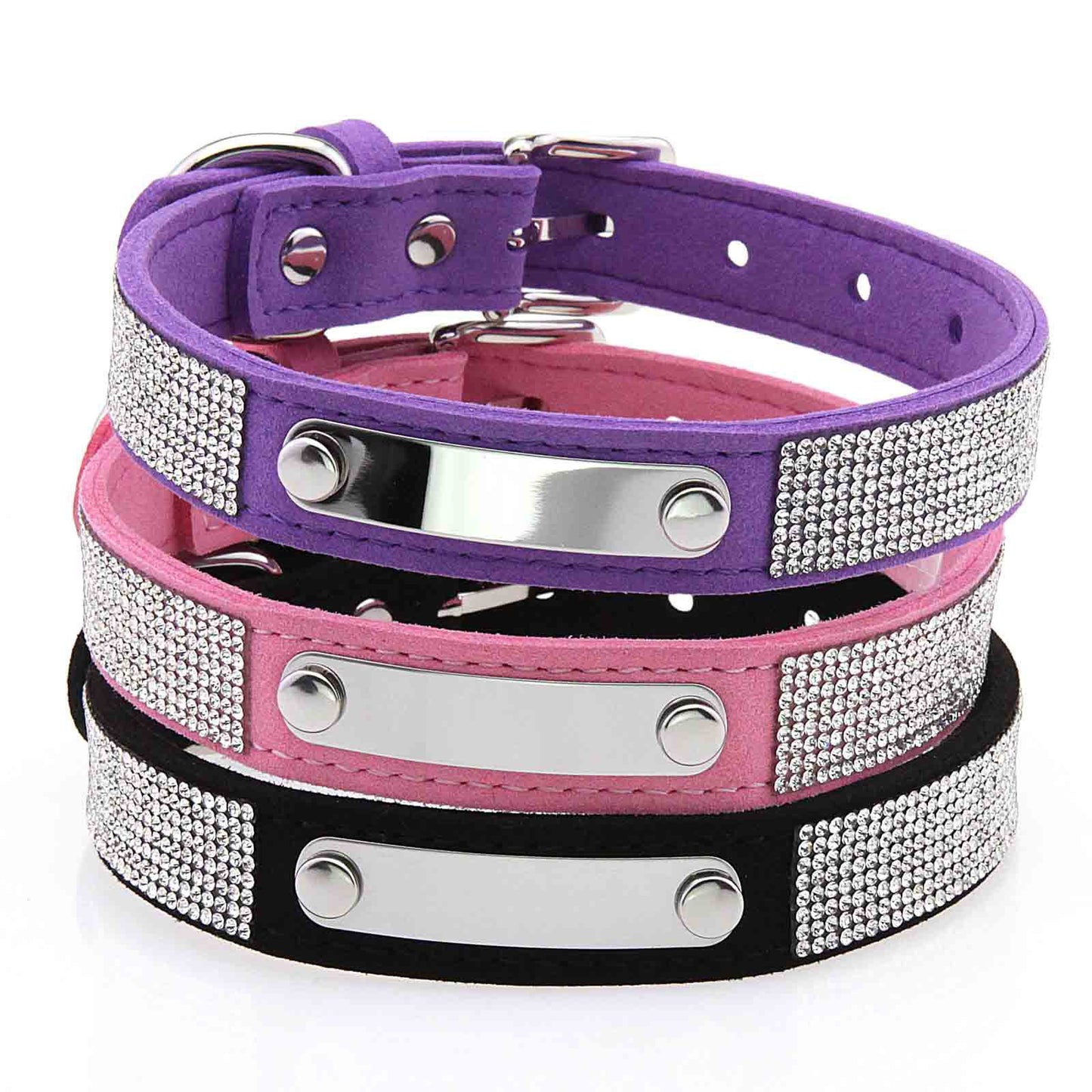 Bling Rhinestone Personalized Pet Collar – Shine in Every Step