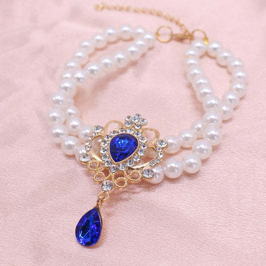 Royal Pearl Pet Necklace – Sofia Inspired Princess Collar for Cats & Small Dogs