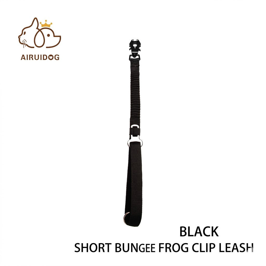 Tactical Short Dog Leash with Quick-Release Frog Buckle, Shock Absorbing Bungee Training Lead for Strong Pullers