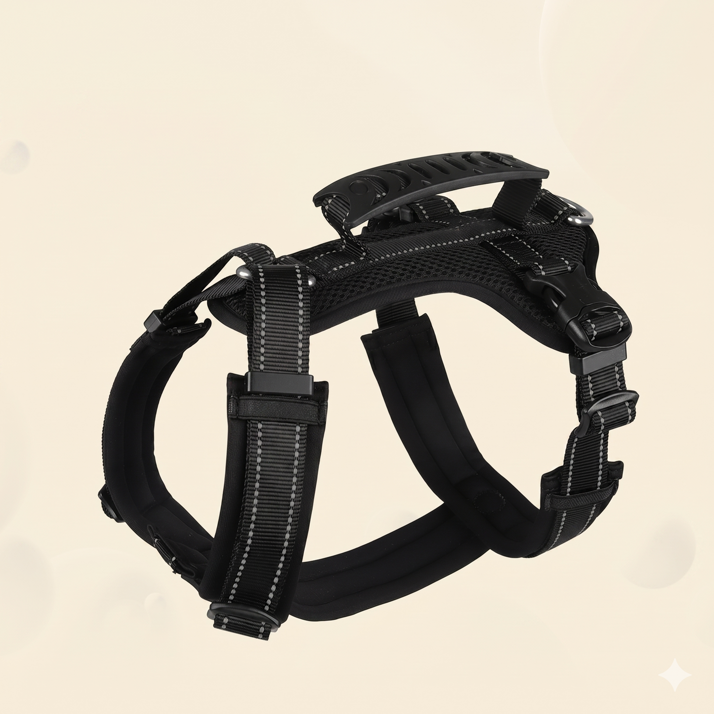 Anti-Pull Dog Harness, Saddle-Style with Reflective Nylon, Soft Milk Silk Lining & Control Handle, No-Pull Harness for Small Medium Dogs Shiba Inu Bichon, Outdoor Walking