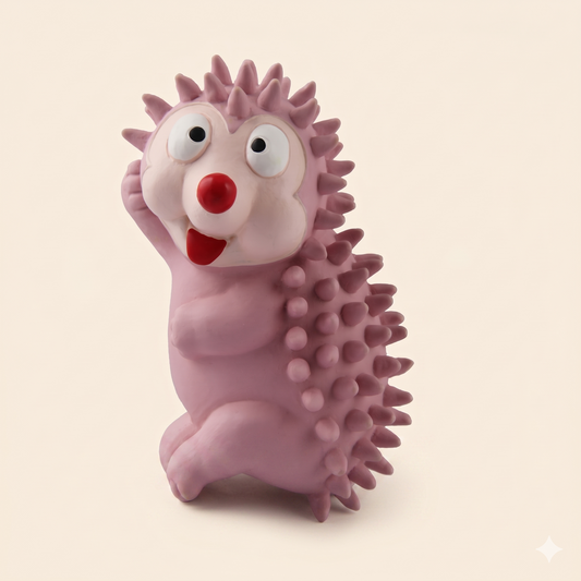 Latex Squeaky Hedgehog Dog Chew Toys, Spiky Teething Toys for Puppies, Interactive Squeaker Toys for Small Dogs