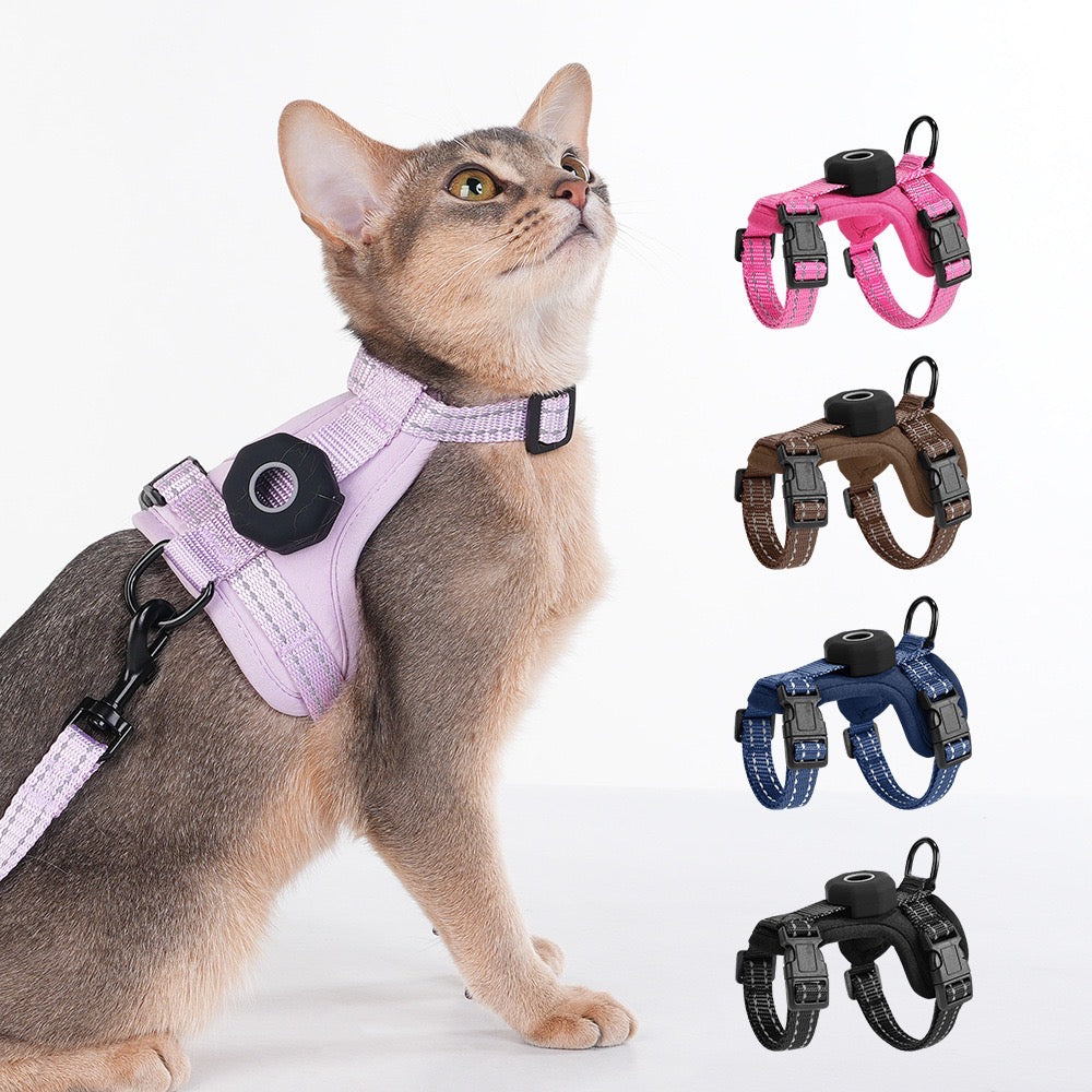 AirTag-Compatible Escape-Proof Cat Harness & Leash Set