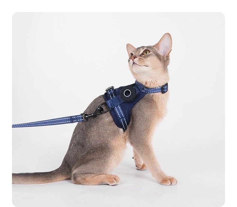 AirTag-Compatible Escape-Proof Cat Harness & Leash Set