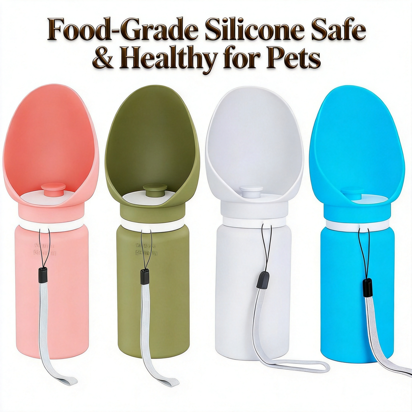 Portable Silicone Pet Travel Water Cup Outdoor Dog Cat Water Bottle