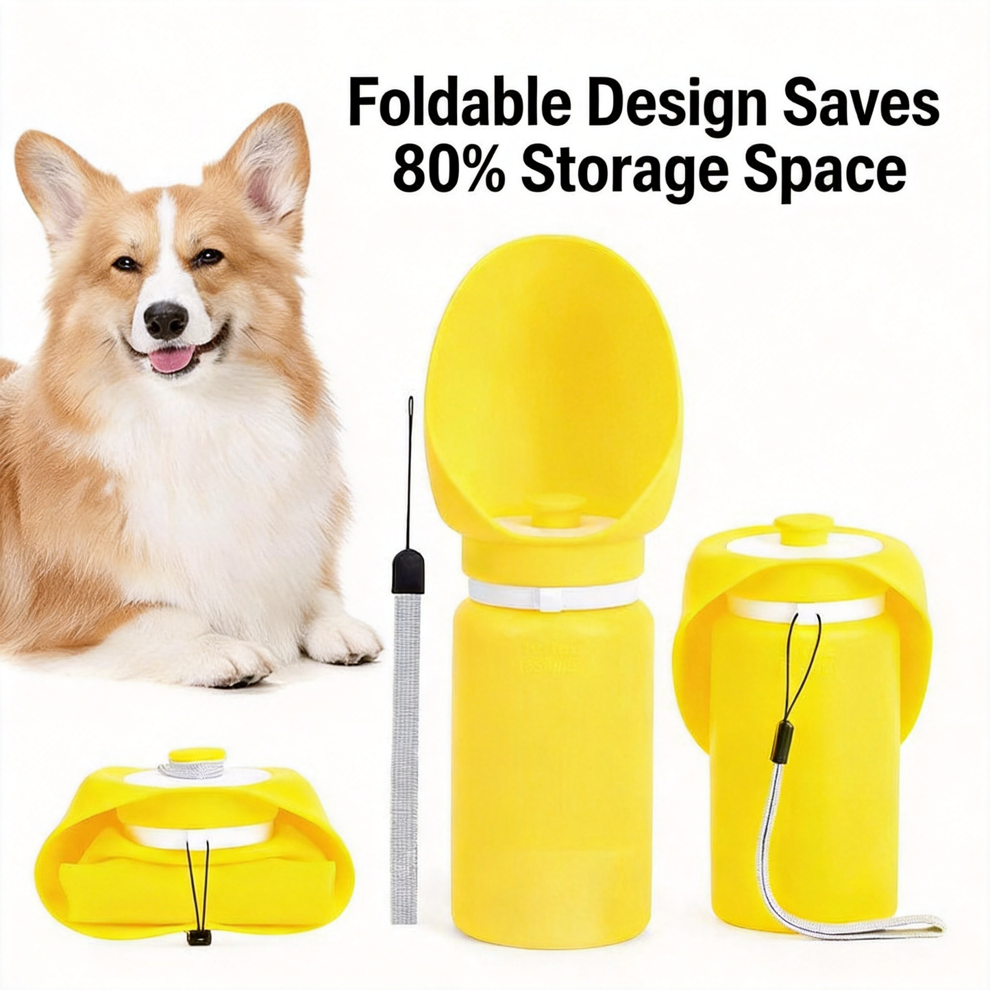 Portable Silicone Pet Travel Water Cup Outdoor Dog Cat Water Bottle