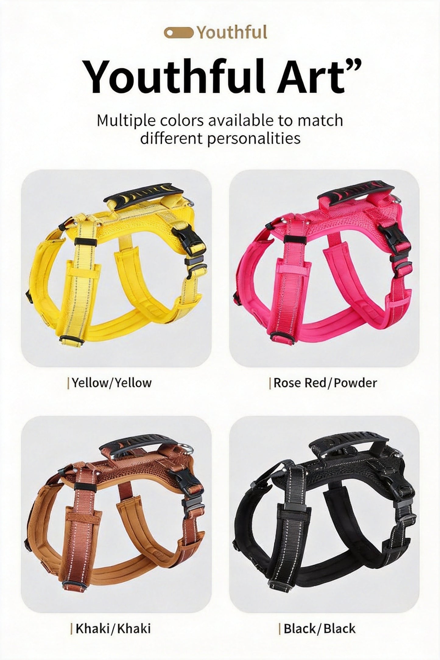 Anti-Pull Dog Harness, Saddle-Style with Reflective Nylon, Soft Milk Silk Lining & Control Handle, No-Pull Harness for Small Medium Dogs Shiba Inu Bichon, Outdoor Walking